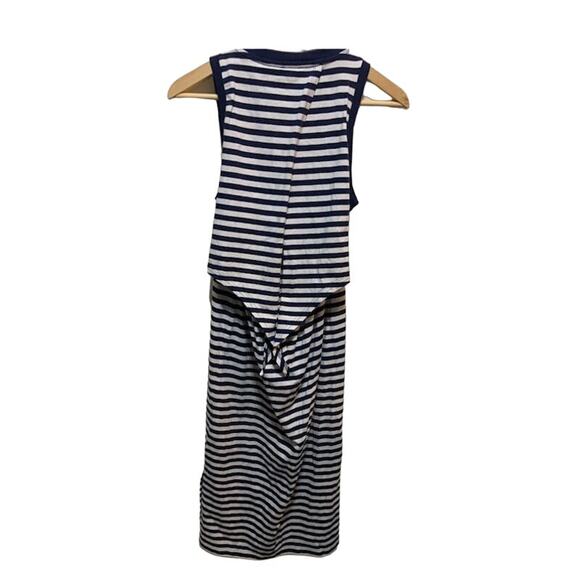 J. Crew navy blue and white striped dress. maxi NWT size XS nautical - Picture 2 of 9